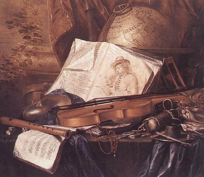 Pieter de Ring Still Life of Musical Instruments oil painting image